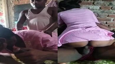 Lonely wife pussy fucked at home in secret by 2 village men