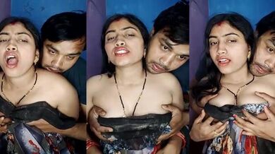 Patna Gayatri bhabhi boobs pressed on live cam sex by devar