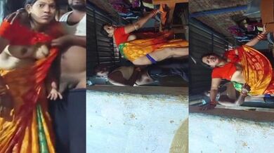 Village Telugu bhabhi quick sex with neighbour guy on camera