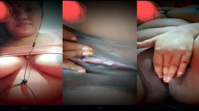 Mallu milf lady shows big tits and fingers pussy on chamet