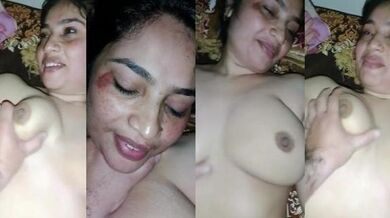 Lucknow nude bhabhi boob press foreplay at night with hubby