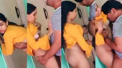 Agra muslim wife fucked in standing pose by neighbour guy
