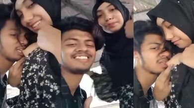 College hijab girl boob sucking and nipple biting romance