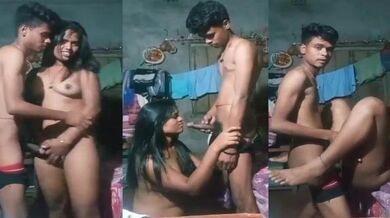 Village horny girl calls lover home to enjoy his black cock