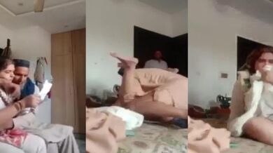 Muslim bahu caught fucking sasur in bedroom by husband
