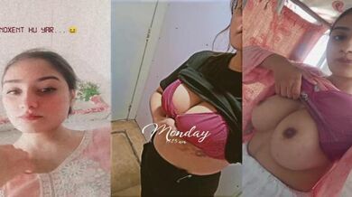Agra muslim girl round boobs show in pink bra sexy blue film
