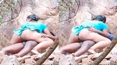Big ass Tamil lady caught having sex in jungle by stranger