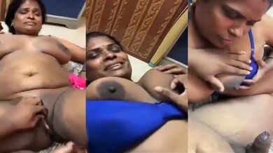 Chennai aunty playing with dick and getting pussy rubbed