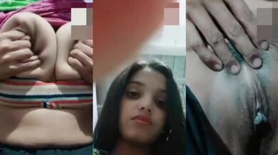 Muslim village girl rubbing pussy on video call at night