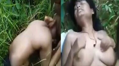 Telugu couple hot sex in jungle recorded by mutual friend