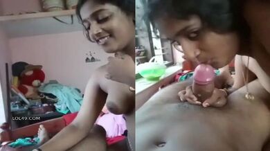 Cute Kerala GF enjoys her first blowjob with college lover