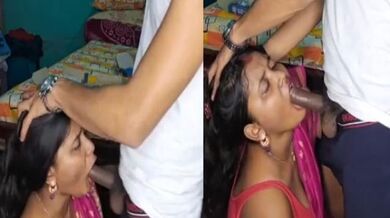 Howrah bhabhi in saree gives deep blowjob to devar clip