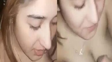 Paki muslim girl shows big tits during blowjob to cousin mms