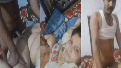 Agra muslim aunty takes a piss after uncle fucks her pussy