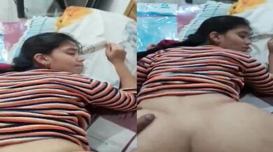 Mallu girl lifts ass and gets fucked by cousin in doggystyle