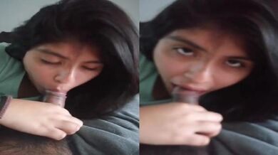 Cute muslim girl quickly sucks cousin's brown dick in bed