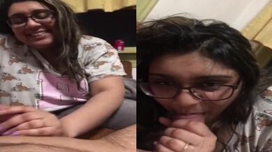 Noida chubby MILF casually sucks hubby's friend's dick clip
