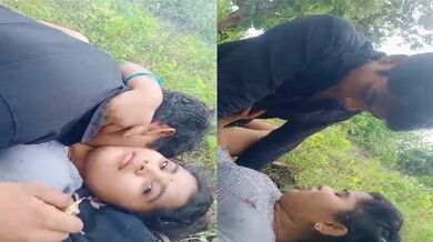 Uttar Pradesh nervous boy quickly fucks girl in jungle clip
