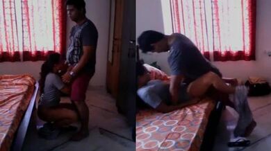 Smart Tamil wife quickly sucks neighbour's dick in bedroom