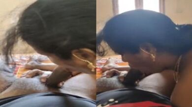 Madurai aunty sucks 4-inch hard dick of moneylender in bed