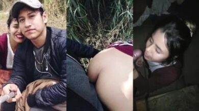 Nepali girl fucked in the woods during hiking trip with BF