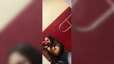 Bold Bengali girl gives blowjob to guy in college corridor