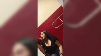 Bold Bengali girl gives blowjob to guy in college corridor