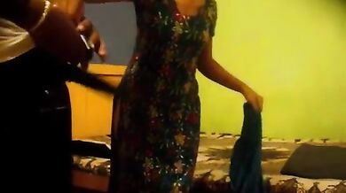 Tamil wife undresses in front of lover before sex in bedroom