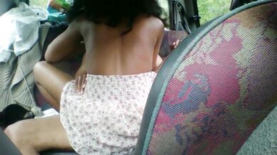 Horny village uncle fucks niece in back seat of the car MMS