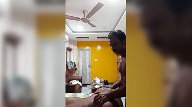 Fit father-in-law pounds Tamil wife's fat pussy in bed clip
