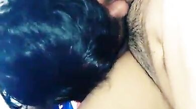 Andhra man licks and fingers neighbourhood wife hairy pussy
