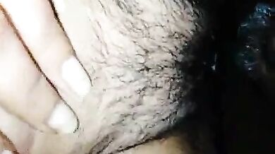 Andhra man licks and fingers neighbourhood wife hairy pussy