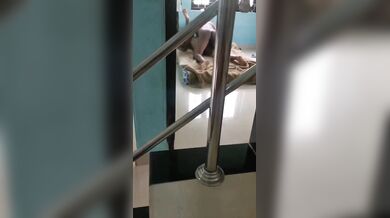 Cleaning staff having sex in bed after owners went for walk