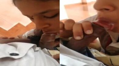 Excited Telugu boy cums in college GF mouth during blowjob