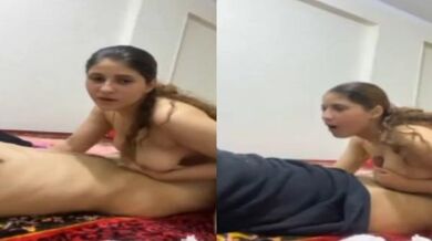 Young muslim wife rubs lover's dick between boobs during sex
