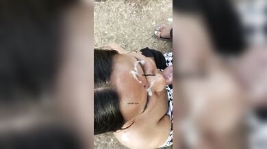 Marathi village wife takes cum on face after sucking BF dick