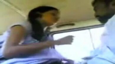 Andhra college girl enjoys sex in car with friend's dad MMS