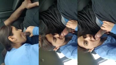 Bold Punjabi NRI wife sucking BBC with lust in car porn MMS