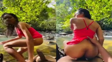 Sexy ass Tamil girl dick rides college lover in jungle clip