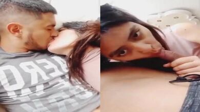 Desi college girl gives passionate blowjob to gully boy MMS