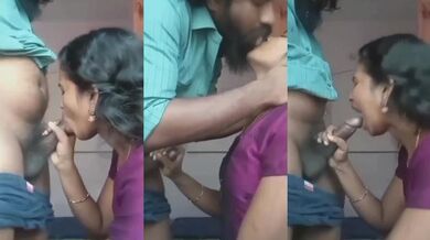 Hot Madurai wife gives deep blowjob to coconut merchant MMS