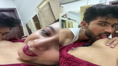 Desi muslim aunty breastfeeds college boy sex MMS with audio