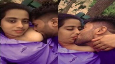 Beauty parlour girl boobs sucked on park bench by Patna boy