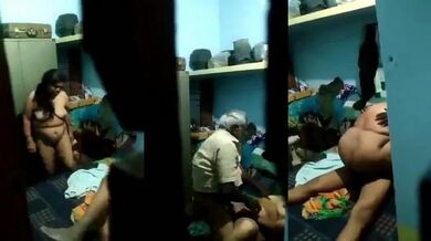 Desi mature lady enjoys sex with old man caught secretly MMS