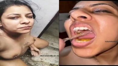 Hot Telugu wife makes nude MMS of lover pissing in her mouth