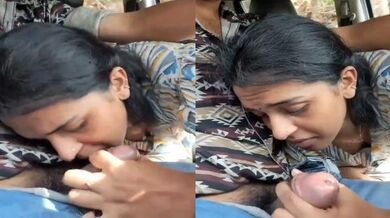 Cheating Mallu wife sucks dick while lover drives car clip
